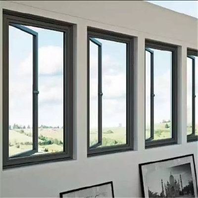 Outward Opening Aluminium Casement Window Horizontal Customized Colors