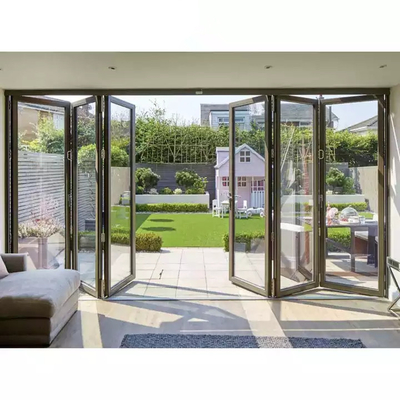 Aluminium Alloy Bifold Patio Doors Swing Energy Efficient 2.0mm Thermal Break