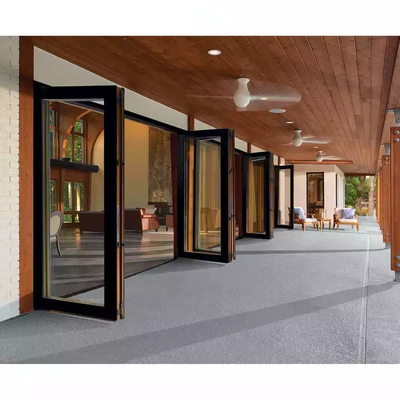 Aluminium Alloy Bifold Patio Doors Swing Energy Efficient 2.0mm Thermal Break