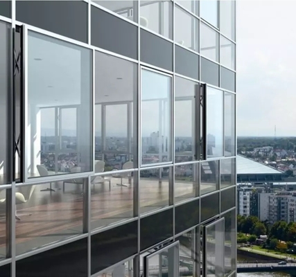 Aluminum Cladding Double Glazed Glass Curtain Wall Modern Waterproof