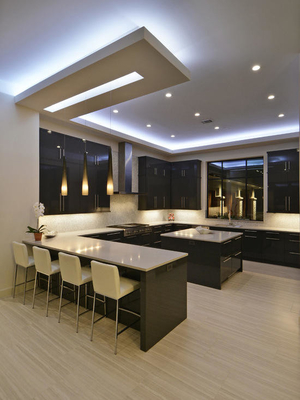 Modern Ready Made Cupboard Rta Kitchen Cabinet With Sensor Switch