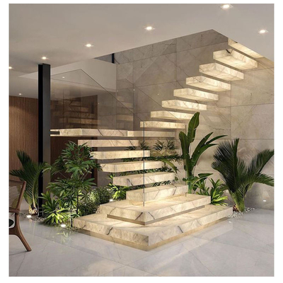 Australian Standard Modern Interior Staircase With Led Marble