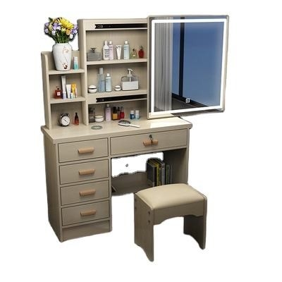 Simple Makeup Bedroom LED Mirror White Dressing Table Practical Multifunction