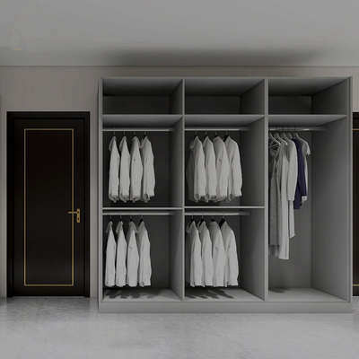 Modern Wood Furniture Bedroom Set Walk In Closet , Custom High Gloss Wardrobe