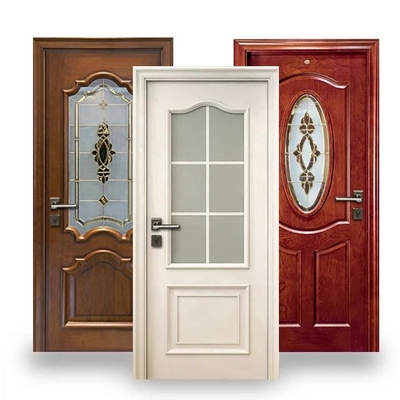 Sound Insulation Modern Interior Glass Wood Door Plywood Design