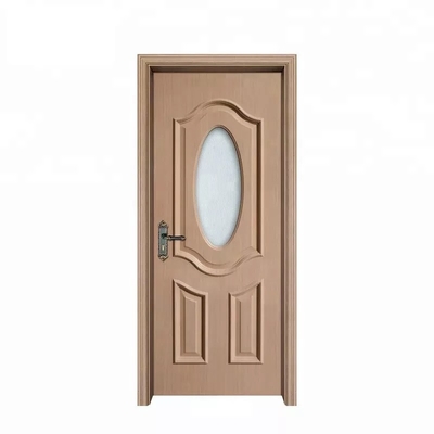 Lamination Lacquer Interior Doors , Waterproof Glass Modern Wood Door