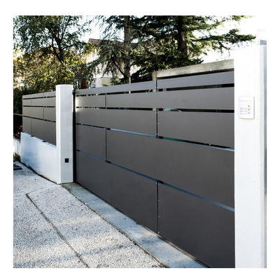 Security Entrance Sliding Driveway Gates , Wrought Iron Main Gate Design