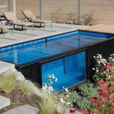 Outdoor Steel Structure Frame 20FT 40FT Prefabricated Container Swimming Pool