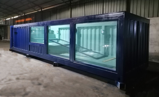 CUSTOM CONTAINER SWIMMING POOL WITH WINDOWS SHOWER HOUSE SPA STEEL STRUCTURE POOL