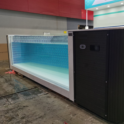 CUSTOM CONTAINER SWIMMING POOL WITH WINDOWS SHOWER HOUSE SPA STEEL STRUCTURE POOL