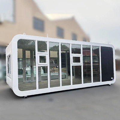 Luxury White Space Capsule Steel Prefab Home  Apple Cabin Container House for Camping