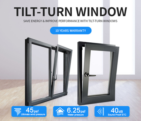 Double Glazed Windows and Doors Manufacturer Aluminium Frame Tilt and Turn Window