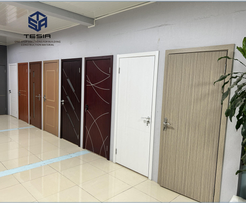 Tesia Waterproof Customized Wooden Plywood Room Door PVC WPC Internal Door