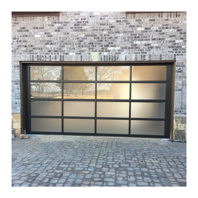 Industrial Sectional Glass Aluminum Garage Door 6000-7000mm Width