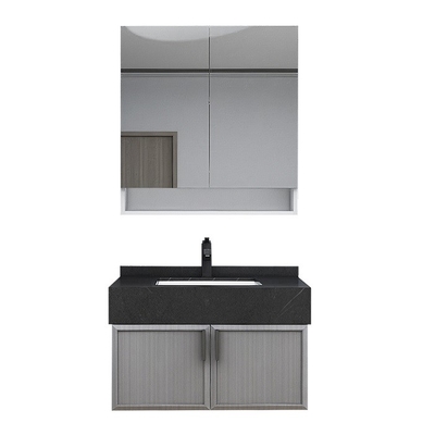 LED Illuminated Customized Bathroom Cabinets 16mm Particle Board Vanity
