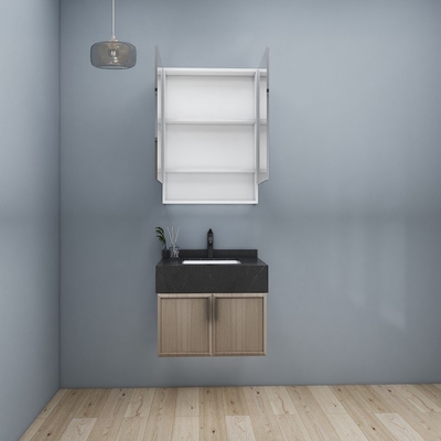 LED Illuminated Customized Bathroom Cabinets 16mm Particle Board Vanity