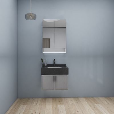 LED Illuminated Customized Bathroom Cabinets 16mm Particle Board Vanity