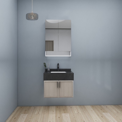 LED Illuminated Customized Bathroom Cabinets 16mm Particle Board Vanity
