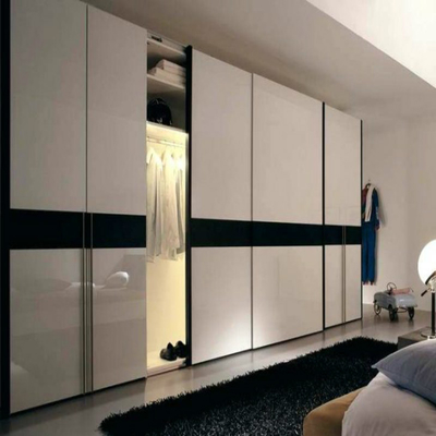 Trendy Solid Wood Walk In Closet Organizer Mirror Sliding Doors Wardrobes For Clothes