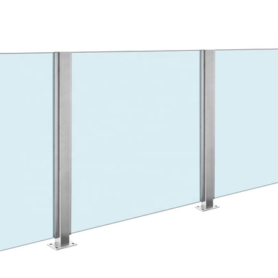 OEM Balcony Stainless Steel Glass Balustrade With Wood Handrail