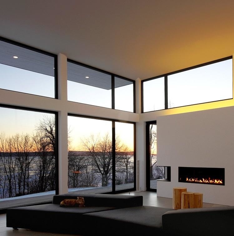 American Style Panoramic Windows And Doors Tempered Glass Aluminum Fixed Picture Window