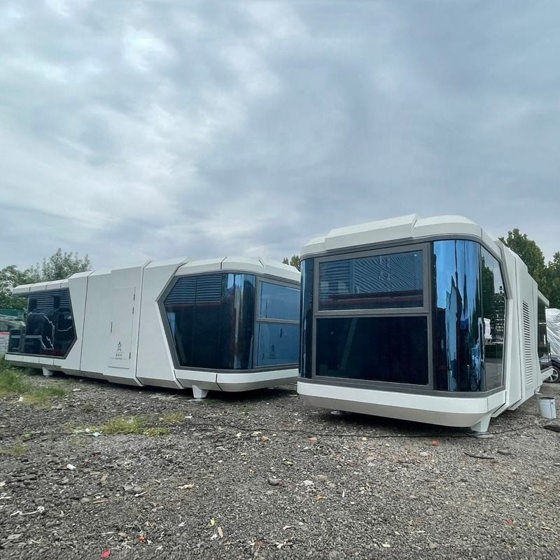 Hot selling Furnished Cabin Homes Villa House 40FT Container House White Capusal Office Pod