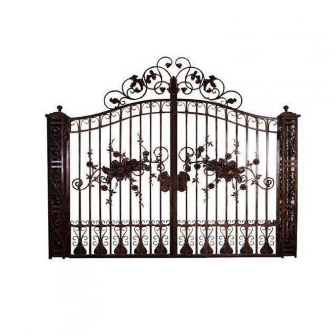 Modern House Wrought Iron Main Gate , New Design Wrought Iron Front Door