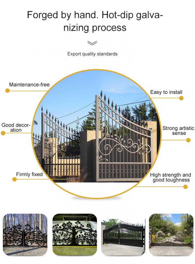 Entrance Iron Double Door Design , Wrought Iron Main Gate Designs