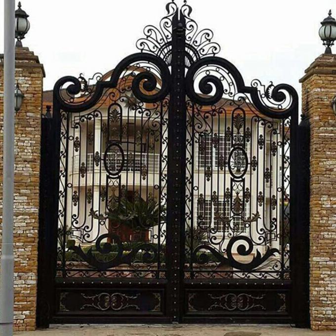 Entrance Iron Double Door Design , Wrought Iron Main Gate Designs